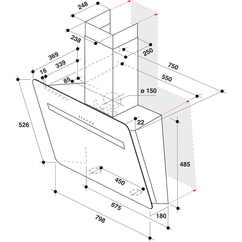 Whirlpool-Hotte-Encastrable-AKR-808-BK-Noir-Mural-Electronique-Technical-drawing