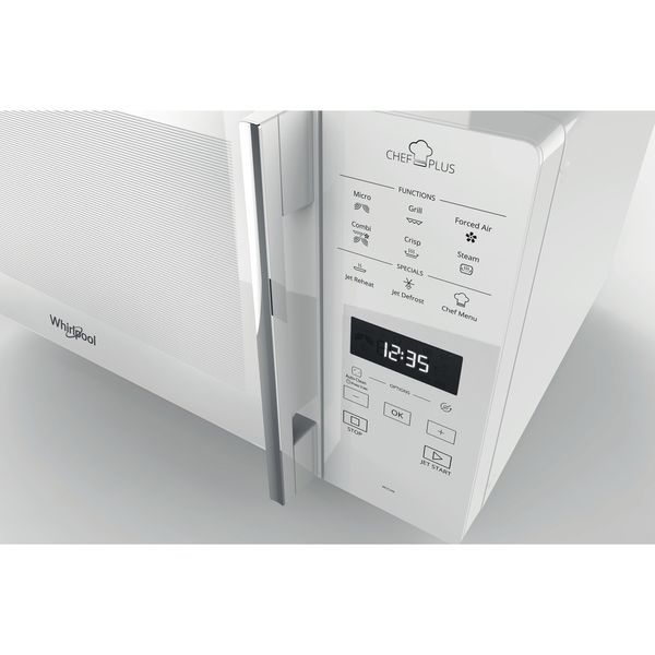 Whirlpool Four micro-ondes Pose-libre MCP 349 WH Blanc Electronique 25 Micro-ondes Combiné 800 Control panel