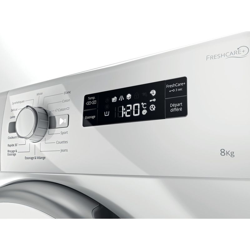 Whirlpool-Lave-linge-Pose-libre-FWF81483WS-FR-Blanc-Lave-linge-frontal-A----Control-panel