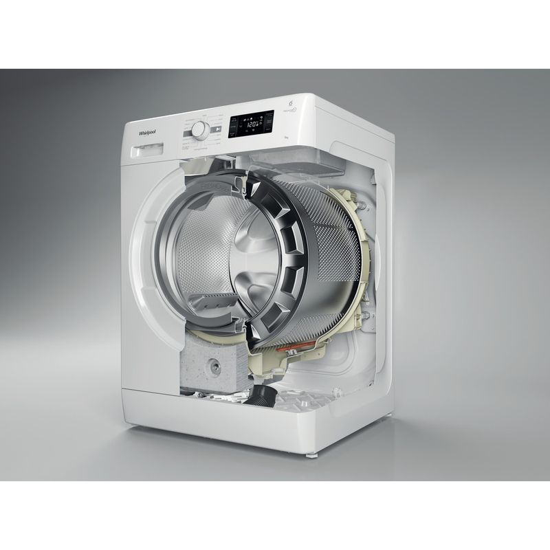 Whirlpool-Lave-linge-Pose-libre-FWG91484WS-FR-Blanc-Lave-linge-frontal-A----Perspective-open