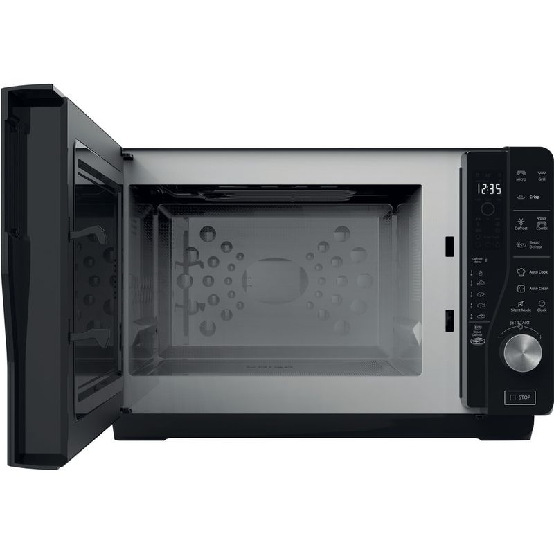 Whirlpool-Four-micro-ondes-Pose-libre-MWF-426-SL-Argent-Electronique-25-Micro-ondes---gril-800-Frontal-open