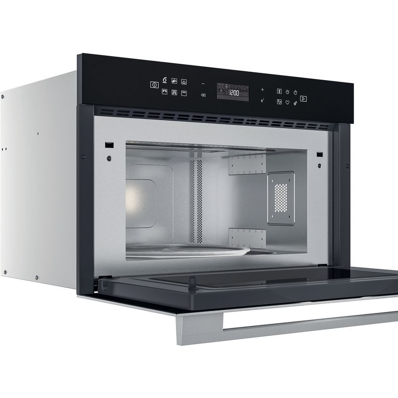 Whirlpool-Four-micro-ondes-Encastrable-W7-MD440-Acier-inoxydable-Electronique-31-Micro-ondes---gril-1000-Perspective-open