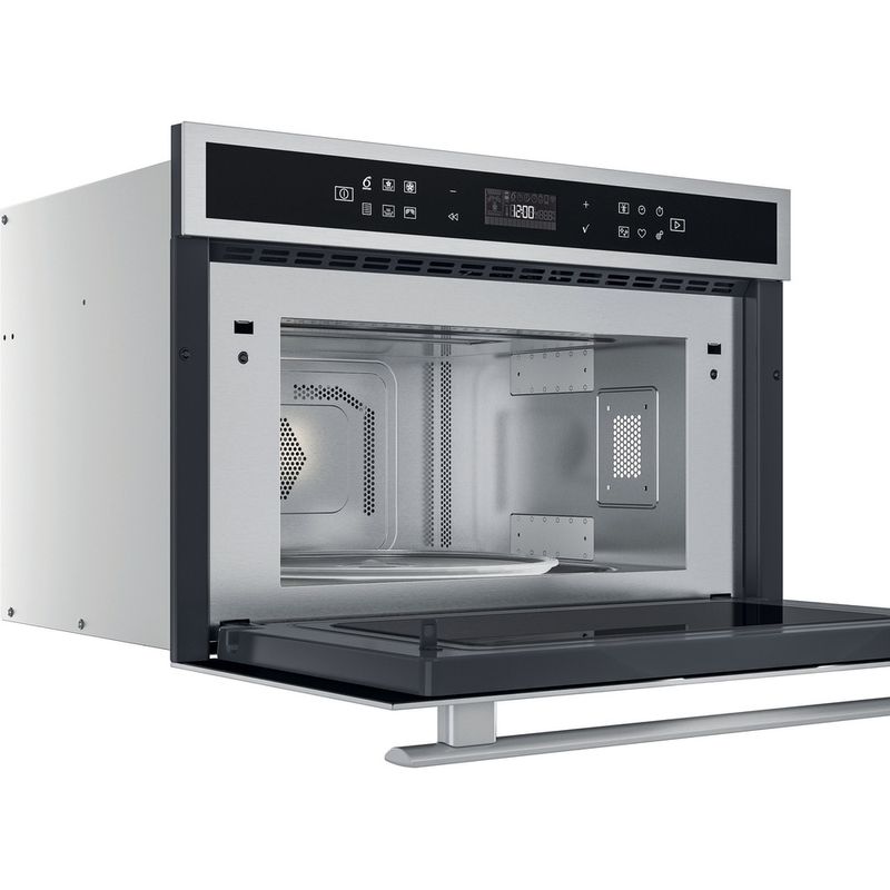 Whirlpool-Four-micro-ondes-Encastrable-W6-MD460-Acier-inoxydable-Electronique-31-Micro-ondes-Combine-1000-Perspective-open