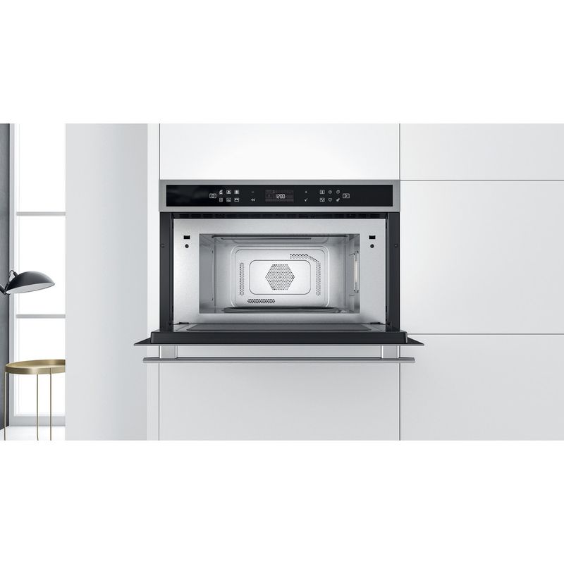 Whirlpool-Four-micro-ondes-Encastrable-W6-MD460-Acier-inoxydable-Electronique-31-Micro-ondes-Combine-1000-Lifestyle-frontal-open