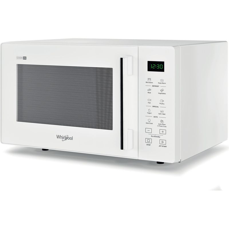 Whirlpool Four micro-ondes Pose-libre MWP 251 W Blanc Electronique 25 Micro-ondes uniquement 900 Perspective