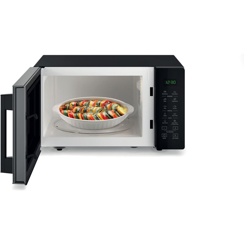 Whirlpool-Four-micro-ondes-Pose-libre-MWP-251-B-Noir-Electronique-25-Micro-ondes-uniquement-900-Frontal-open
