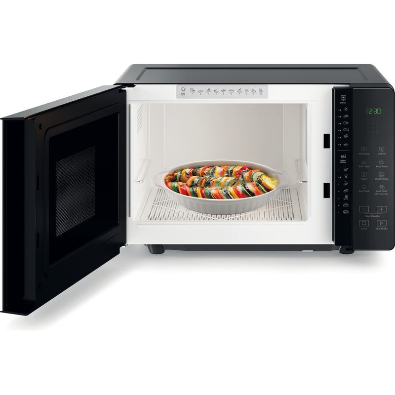Whirlpool-Four-micro-ondes-Pose-libre-MWF-201-B-Noir-Electronique-20-Micro-ondes-uniquement-800-Frontal-open