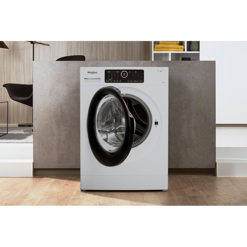 Whirlpool-Lave-linge-Pose-libre-ZENDOSE9-Blanc-Lave-linge-frontal-A----Lifestyle-frontal-open