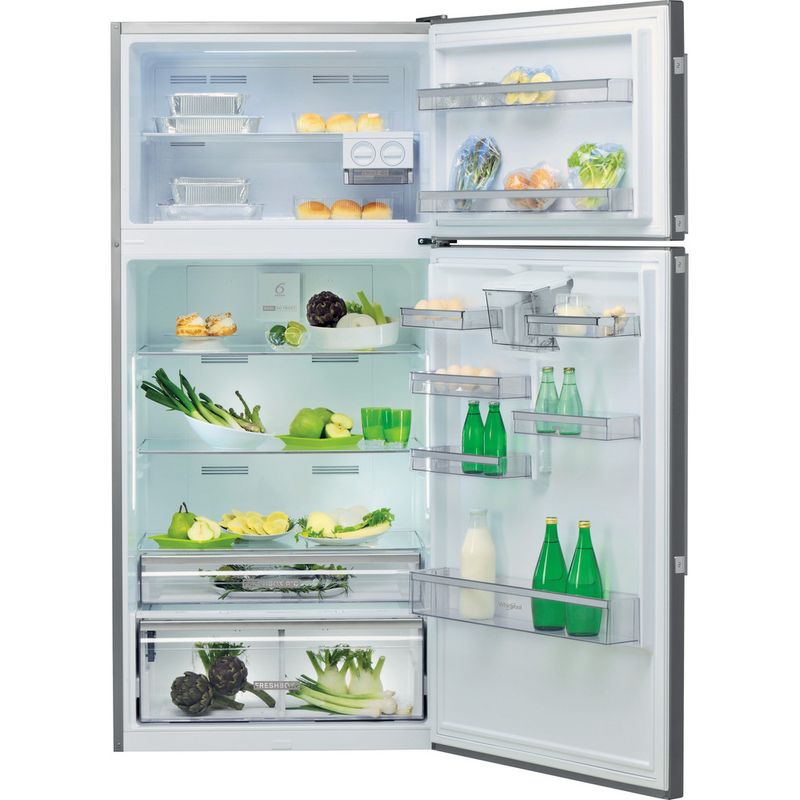 Whirlpool-Combine-refrigerateur-congelateur-Pose-libre-W84TE-72-X-AQUA-Inox-2-portes-Frontal-open