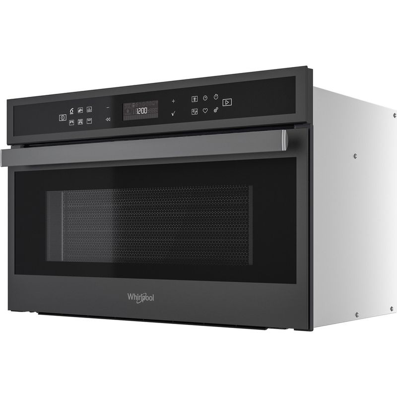 Whirlpool Four micro-ondes Encastrable W6 MD440 BSS Acier noir Electronique 31 Micro-ondes + gril 1000 Perspective