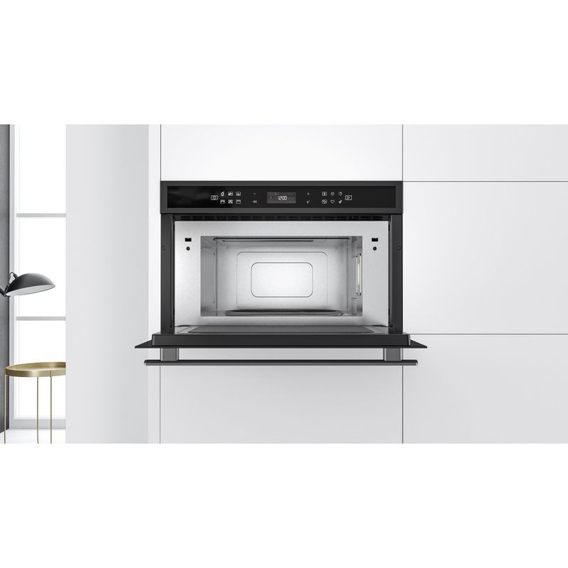 Whirlpool Four micro-ondes Encastrable W6 MD440 BSS Acier noir Electronique 31 Micro-ondes + gril 1000 Lifestyle frontal open