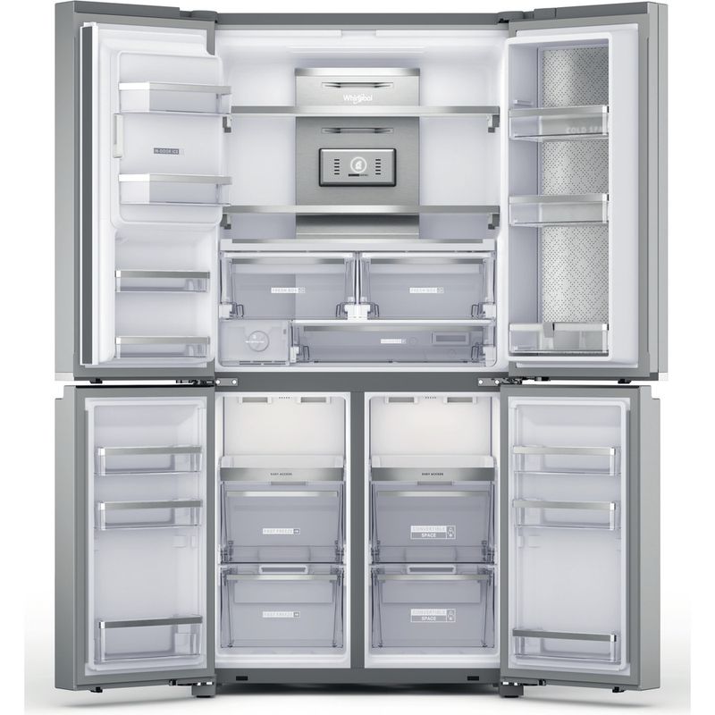 Whirlpool Américain Pose-libre WQ9I HO1X Inox Frontal open