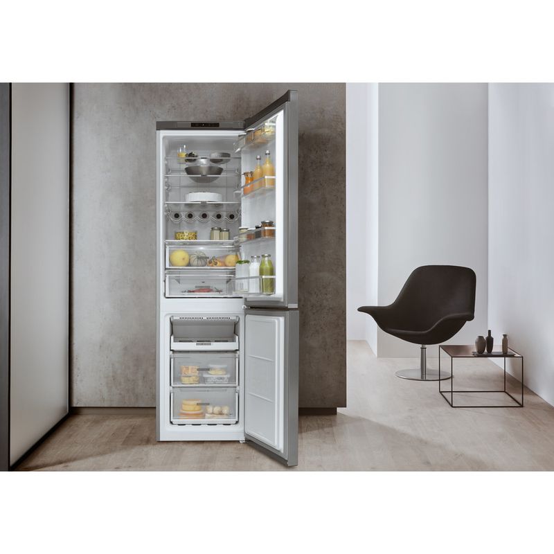 Whirlpool-Combine-refrigerateur-congelateur-Pose-libre-W7-911I-OX-Optic-Inox-2-portes-Lifestyle-frontal-open