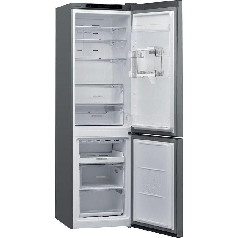 Whirlpool-Combine-refrigerateur-congelateur-Pose-libre-W7-921I-OX-AQUA-Optic-Inox-2-portes-Perspective-open