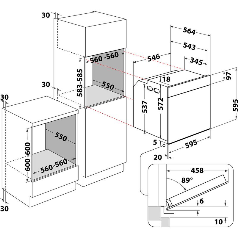 Whirlpool-Four-Encastrable-AKP9-140-C-IX-Electrique-A-Technical-drawing