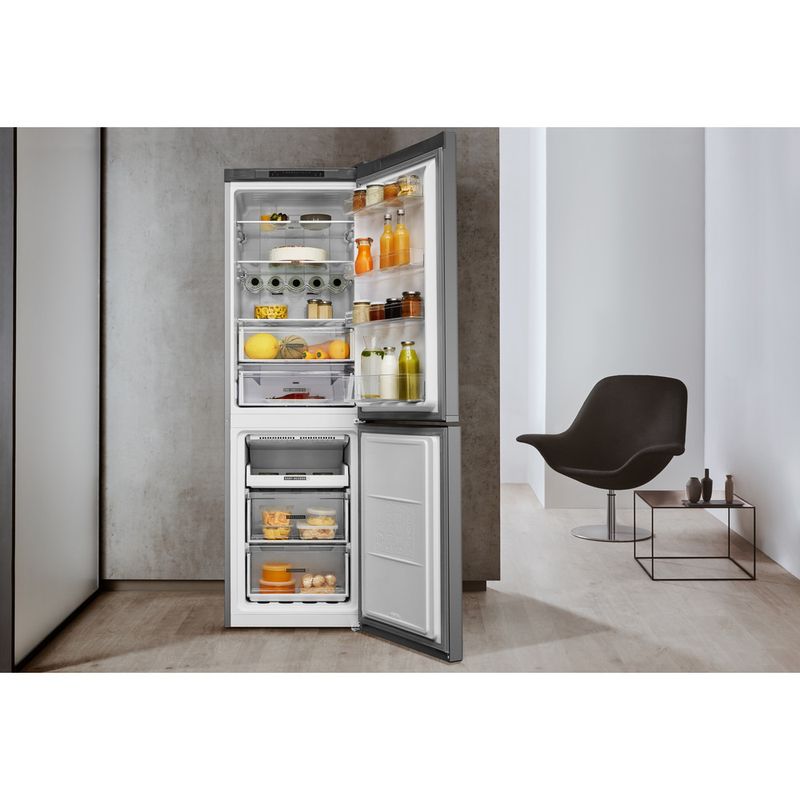 Whirlpool-Combine-refrigerateur-congelateur-Pose-libre-W7-831A-OX-Optic-Inox-2-portes-Lifestyle-frontal-open