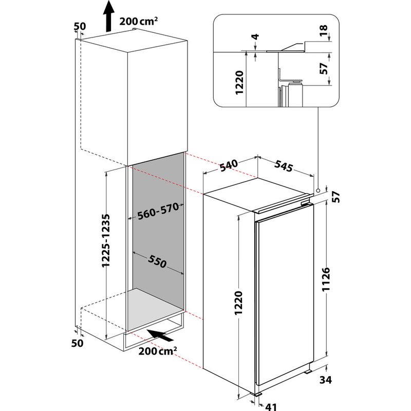 Whirlpool-Refrigerateur-Encastrable-ARG-8671-Inox-Technical-drawing