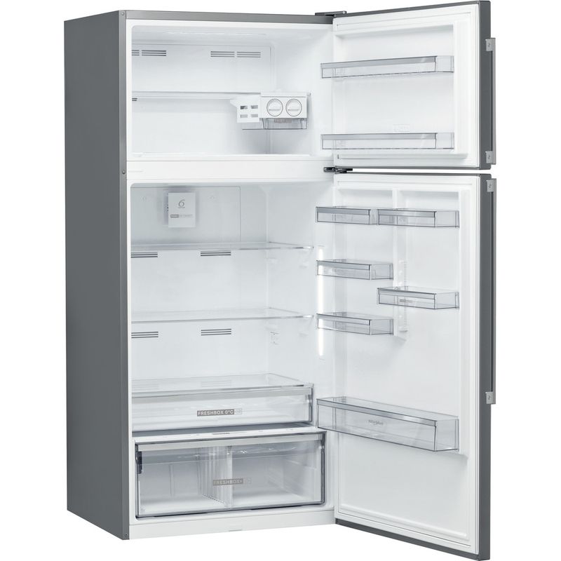Whirlpool-Combine-refrigerateur-congelateur-Pose-libre-W84TE-72-X-2-Inox-2-portes-Perspective-open