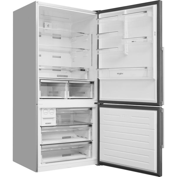 Whirlpool-Combine-refrigerateur-congelateur-Pose-libre-W84BE-72-X-2-Inox-2-portes-Perspective-open