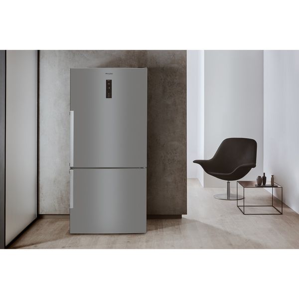 Whirlpool-Combine-refrigerateur-congelateur-Pose-libre-W84BE-72-X-2-Inox-2-portes-Lifestyle-frontal