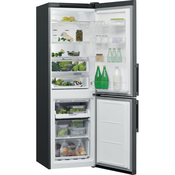 Whirlpool-Combine-refrigerateur-congelateur-Pose-libre-W7-831T-KS-H-Noir-Inox-2-portes-Perspective-open