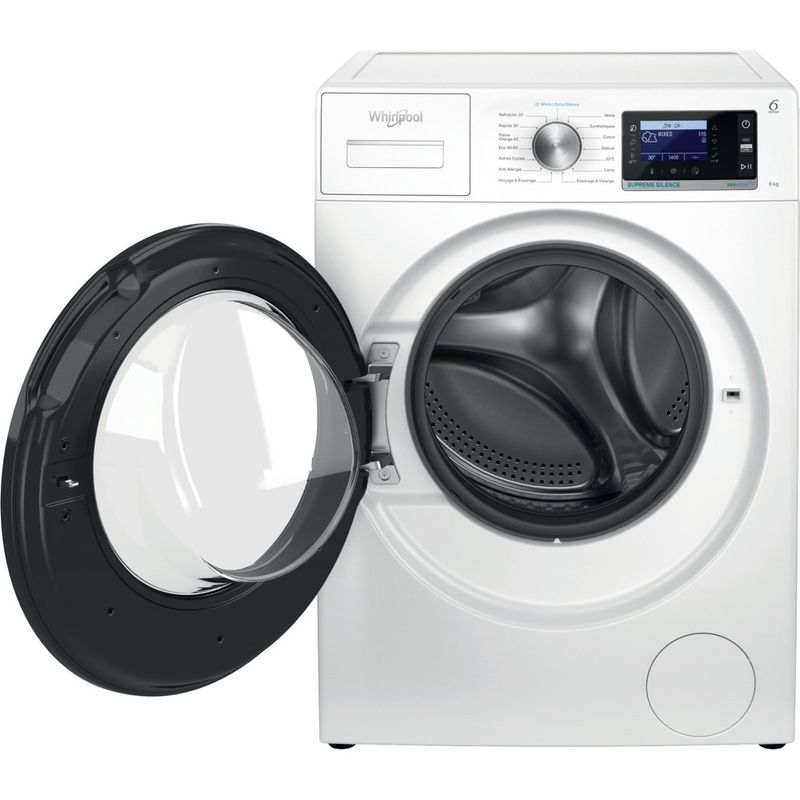 Whirlpool Lave-linge Pose-libre W6 W845WB FR Blanc Lave-linge frontal B Frontal open