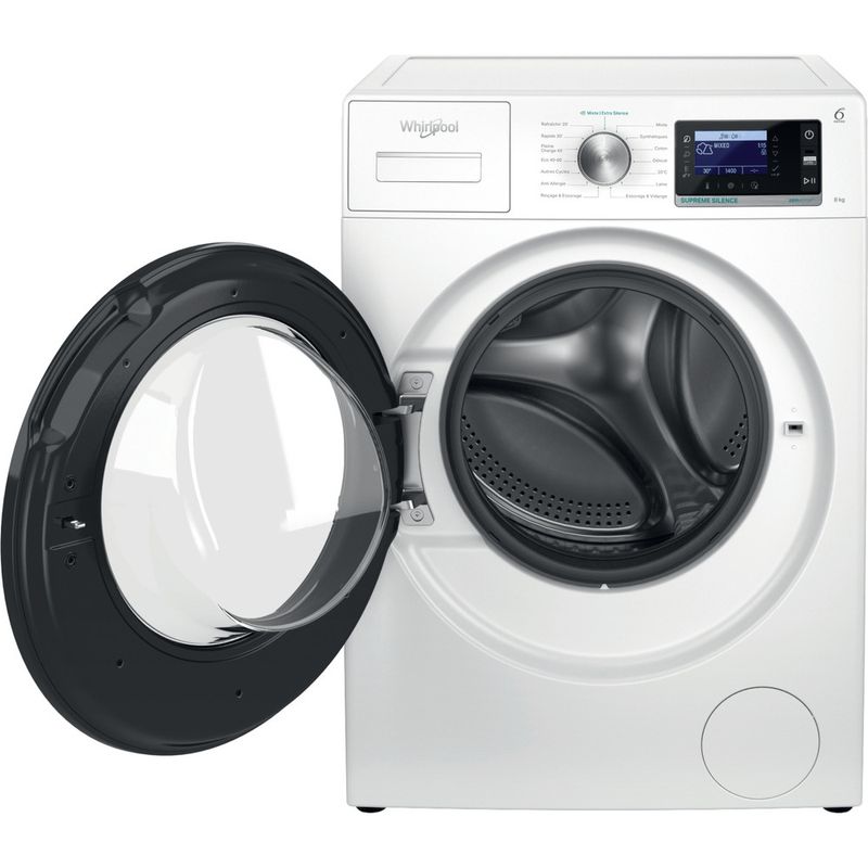 Whirlpool Lave-linge Pose-libre W6X W845WB FR Blanc Lave-linge frontal B Frontal open