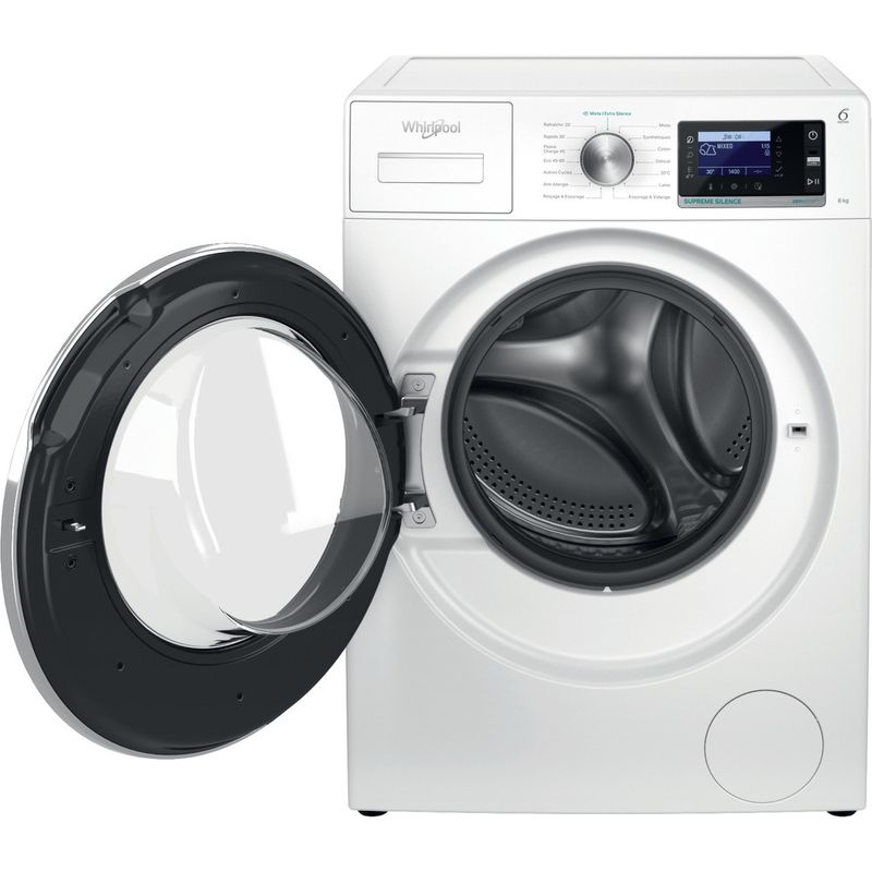 Whirlpool Lave-linge Pose-libre W6X W845WR FR Blanc Lave-linge frontal B Frontal open