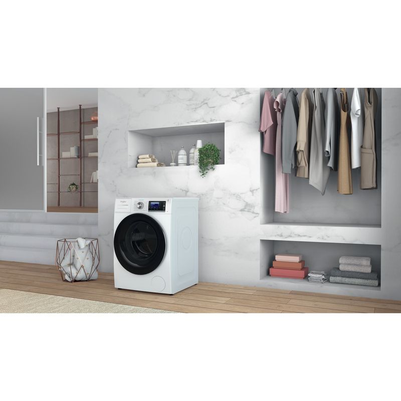 Whirlpool Lave-linge Pose-libre W6X W845WR FR Blanc Lave-linge frontal B Lifestyle perspective