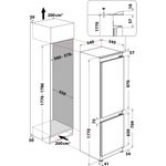 Whirlpool-Combine-refrigerateur-congelateur-Encastrable-WHC18-T574-P-Blanc-2-portes-Technical-drawing