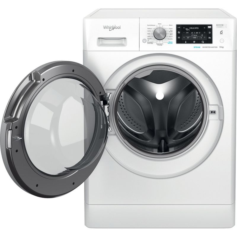 Whirlpool-Lave-linge-Pose-libre-FFDD-9458-BSV-FR-Blanc-Lave-linge-frontal-B-Frontal-open