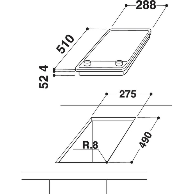 Whirlpool-Table-de-cuisson-ACM-712-IX-Noir-Induction-vitroceramic-Technical-drawing