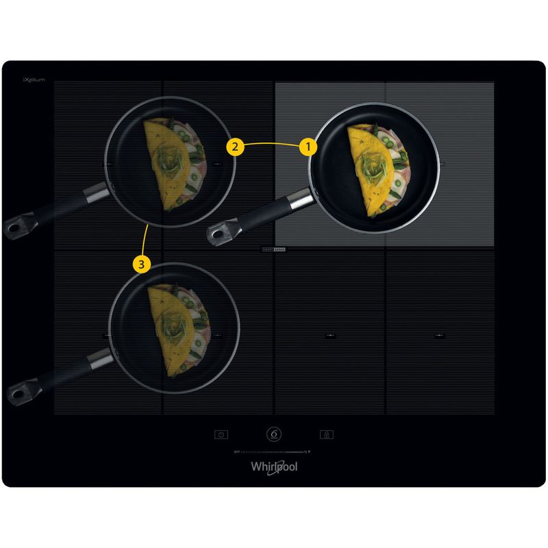 Whirlpool Table de cuisson SMP 658C/NE/IXL Noir Induction vitroceramic Frontal