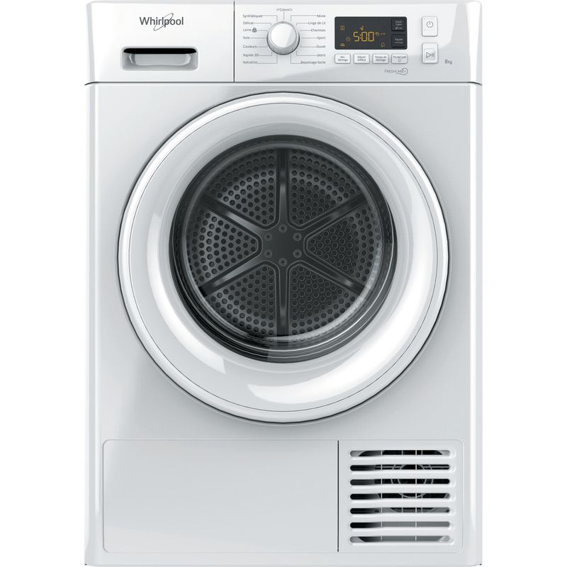 WHIRLPOOL - Sèche-linge posable 8kg - Pompe à chaleur - FFTM1182WSFR -  Whirlpool