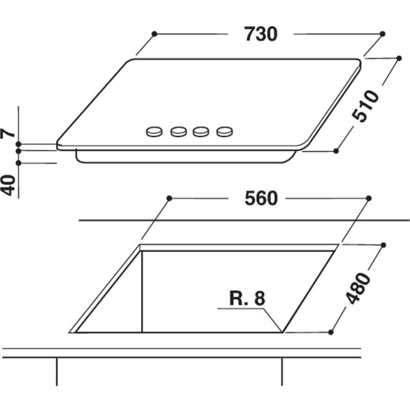 Whirlpool-Table-de-cuisson-GOW-7553-NB-FR-Noir-Gaz-Technical-drawing