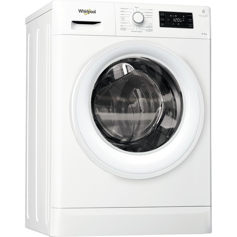 Whirlpool-Lavante-sechante-Pose-libre-FWDG86148W-FR-Blanc-Lave-linge-frontal-Perspective