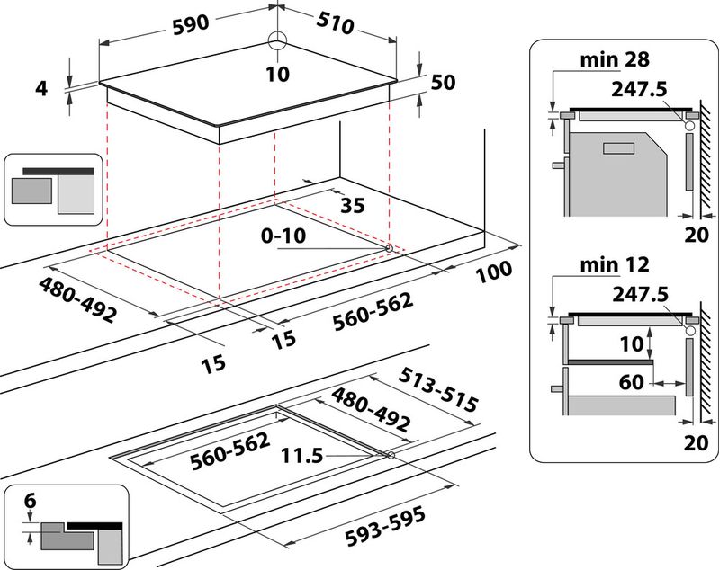 Whirlpool-Table-de-cuisson-WL-S7960-NE-Noir-Induction-vitroceramic-Technical-drawing