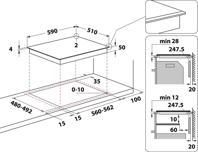 Whirlpool-Table-de-cuisson-WS-B2360-BF-Noir-Induction-vitroceramic-Technical-drawing
