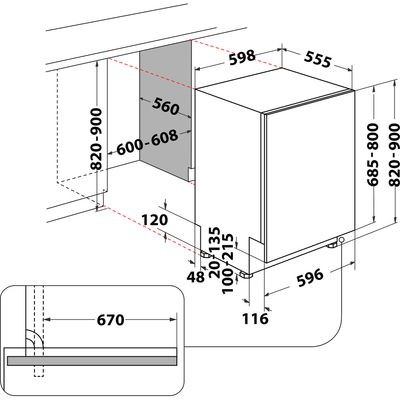 Whirlpool-Lave-vaisselle-Encastrable-WIS-9040-PEL-Tout-integrable-C-Technical-drawing