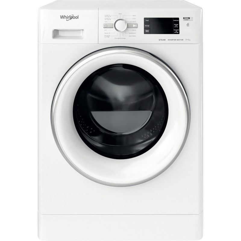 Whirlpool-Lavante-sechante-Pose-libre-FWDG961483WSVFR-N-Blanc-Lave-linge-frontal-Frontal