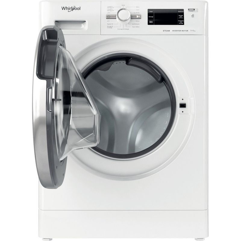 Whirlpool-Lavante-sechante-Pose-libre-FWDG961483WSVFR-N-Blanc-Lave-linge-frontal-Frontal-open