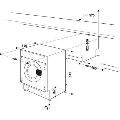 Whirlpool-Lavante-sechante-Encastrable-BI-WDWG-751482-EU-N-Blanc-Lave-linge-frontal-Technical-drawing