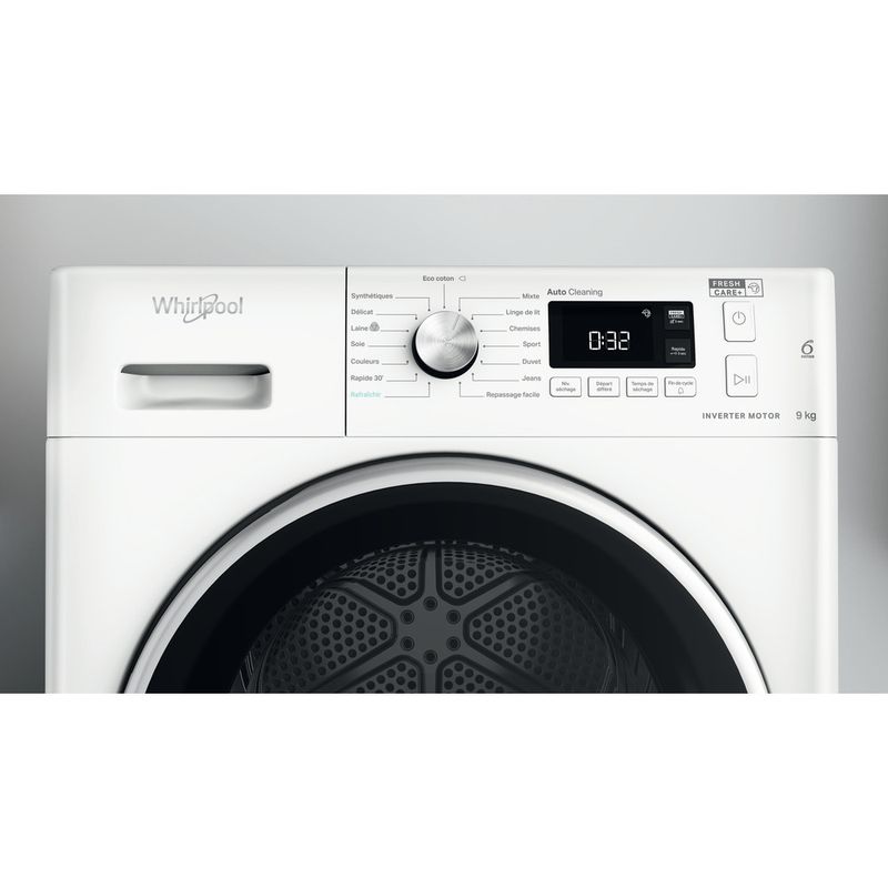 WHIRLPOOL - Sèche-linge posable 9kg - Pompe à chaleur - W7XD95WRFR