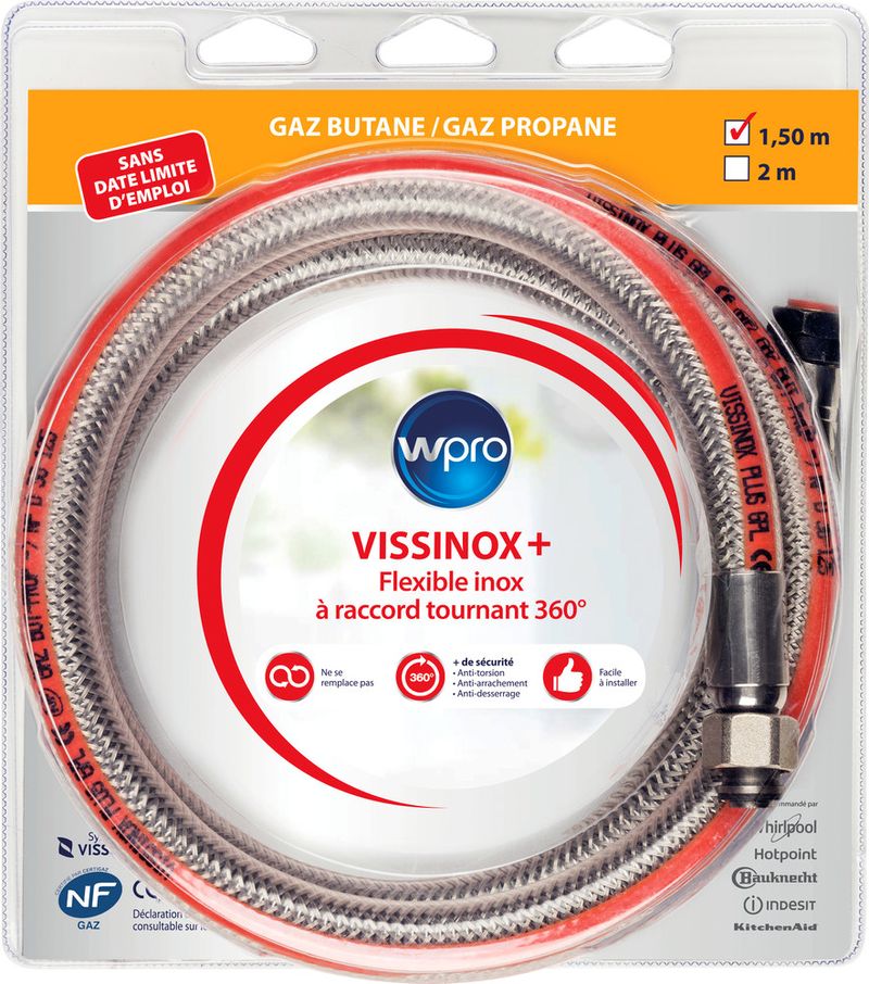 Flexible gaz VISSINOX + 1,5m