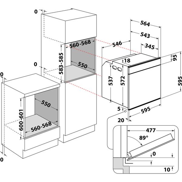 Whirlpool-Four-Encastrable-W6-OM3-4PS1-P-Electrique-A--Technical-drawing
