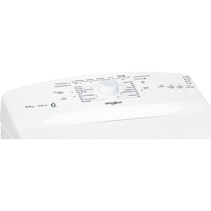 Whirlpool-Lave-linge-Pose-libre-TDLR-65230L-FRN-Blanc-Lave-linge-top-D-Control-panel