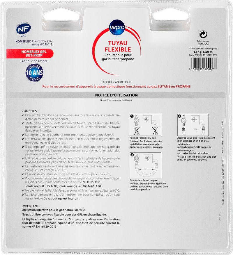 Whirlpool HOB TBC158 Back / Lateral