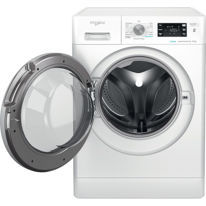 Whirlpool-Lave-linge-Pose-libre-FFB-10469-SV-FR-Blanc-Lave-linge-frontal-A-Frontal-open