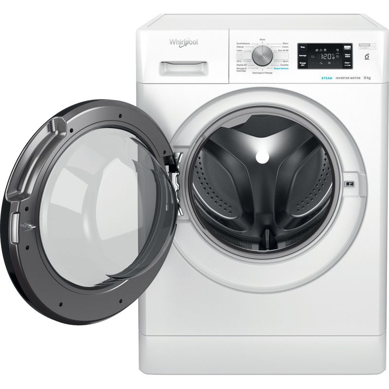 Whirlpool-Lave-linge-Pose-libre-FFB-8258-BV-FR-Blanc-Lave-linge-frontal-B-Frontal-open