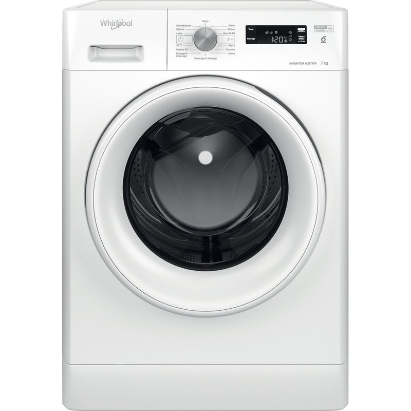 Whirlpool-Lave-linge-Pose-libre-FFS-7458-W-FR-Blanc-Lave-linge-frontal-B-Frontal